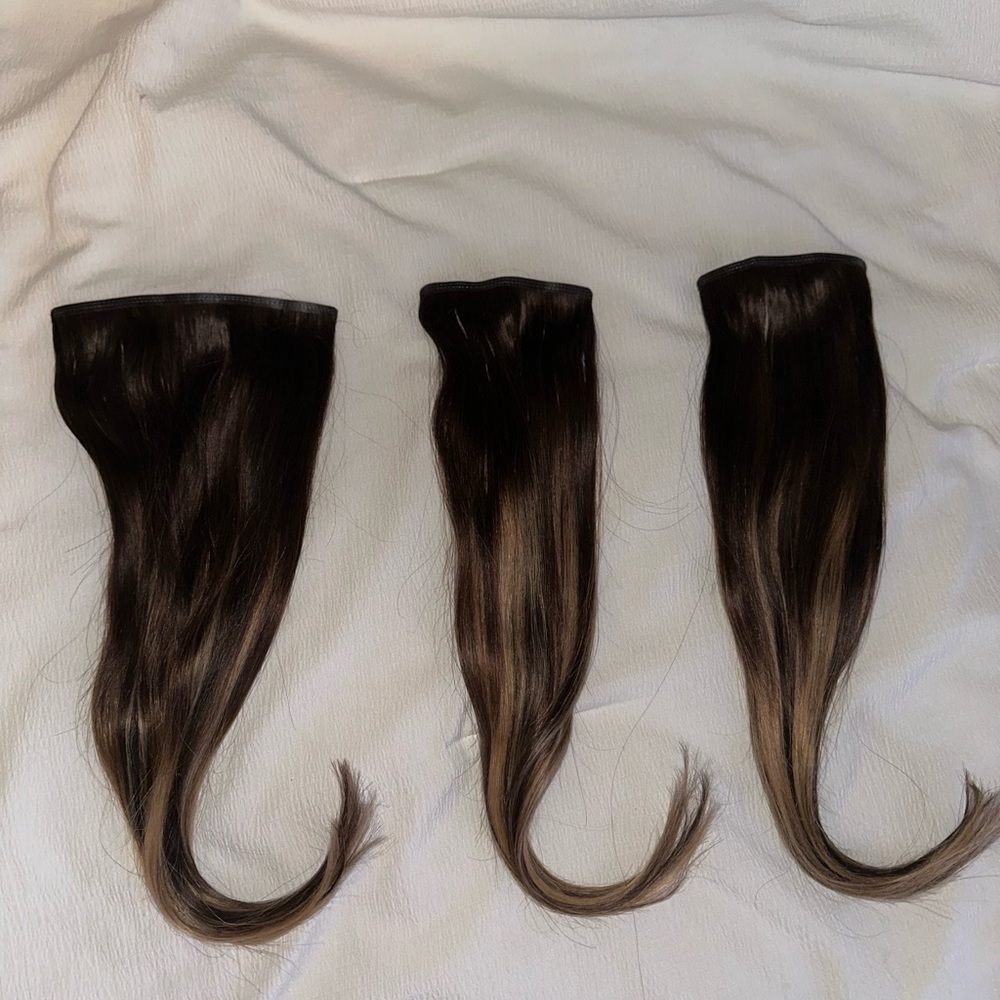 16” Seamless Dark Brown Balayage Clip-Ins (16Og).